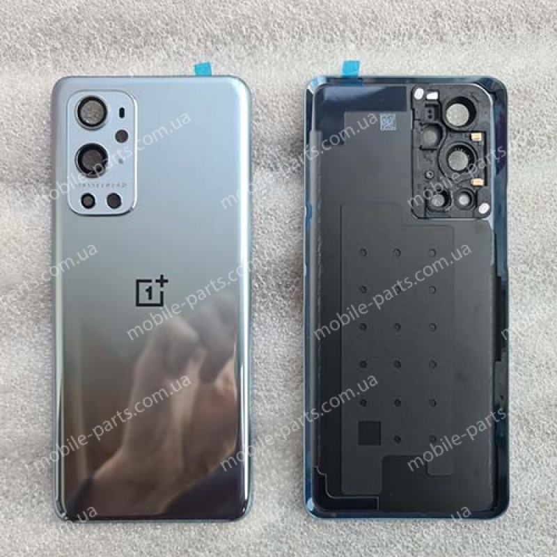 Задняя крышка в сборе со стеклом камеры и адгезивом для OnePlus 9 Pro LE2123 Morning Mist (silver)