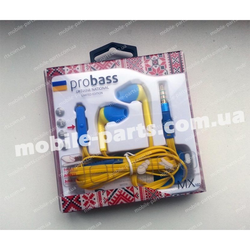 Стерео гарнитура Probass MX102 National Blue-Yellow 