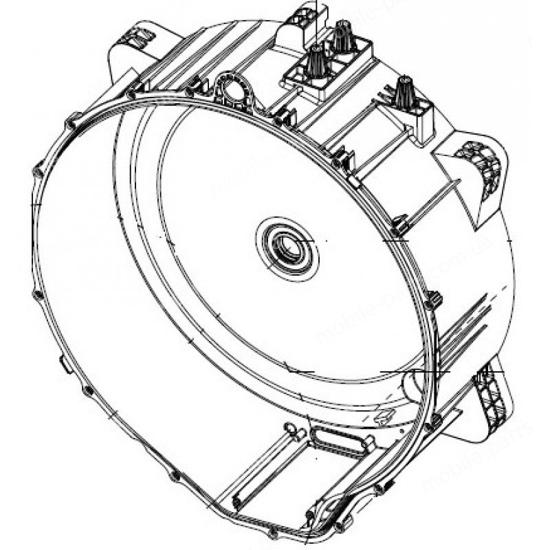 Задний бак в сборе для стиральных машин Samsung WF60F4E0W2W/LP, WF6RF4E2W0W/LP, WF6EF4E5W2W/LP