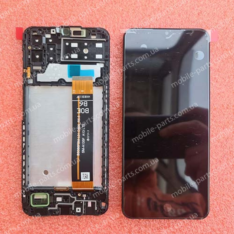 Дисплей 6.6", PLS в зборі з рамкою для Samsung SM-A135 Galaxy A13 Black (OEM)