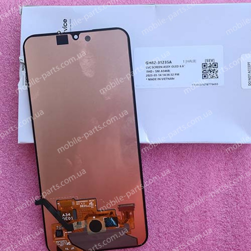 Дисплей 6.6", Super AMOLED в зборі з сенсором (безрамочний!) для Samsung SM-A346 Galaxy A34 5G оригінал