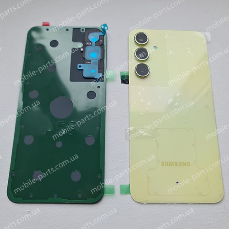 Задня скляна кришка в зборі з лінзами камер для Samsung SM-A556 Galaxy A55 Lemon оригінал