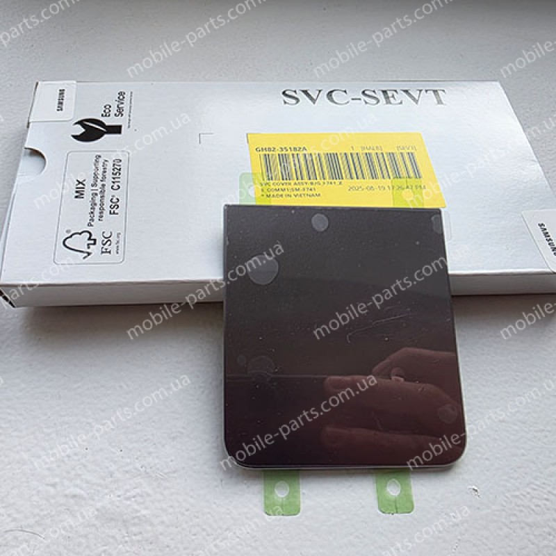 Скляна кришка в зборі зі скотчем для Samsung SM-F741 Galaxy Z Flip6 Silver Shadow оригінал (сервіс)