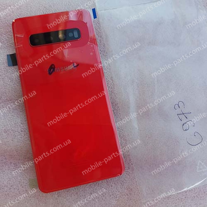 Задняя стеклянная крышка Gorilla Glass для Samsung SM-G973 Galaxy S10 Cardinal Red оригинал