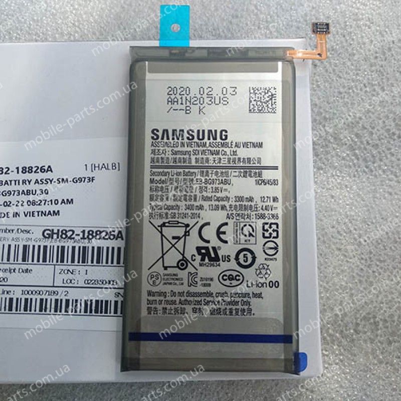 Оригинальный аккумулятор EB-BG973ABU 3400 мАч для Samsung Galaxy S10 SM-G973FZKDSEK