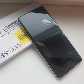 Оригинальный дисплей 6,4" Dynamic AMOLED в сборе с металлической рамкой и сенсором для Samsung SM-G975 Galaxy S10 Plus Prism White (дисплейный черный, грани светлые)