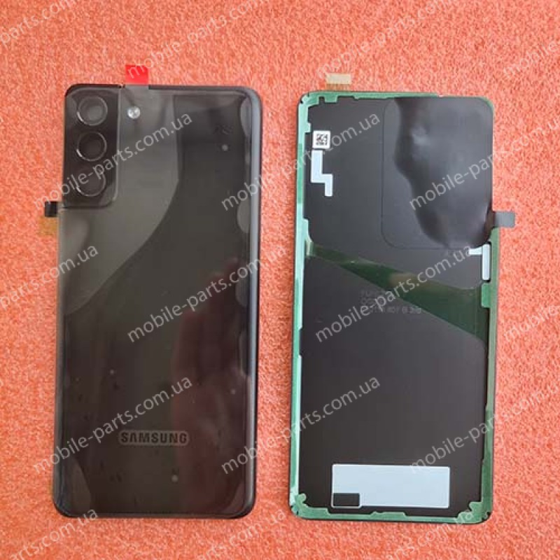 Задняя крышка в сборе со стеклом камеры и адгезивом (скотчем) для Samsung SM-G996 Galaxy S21 Plus 5G Phantom Black оригинал