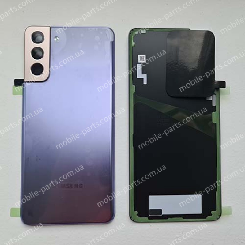 Задняя крышка в сборе со стеклом камеры и адгезивом (скотчем) для Samsung SM-G996 Galaxy S21 Plus 5G Phantom Silver оригинал