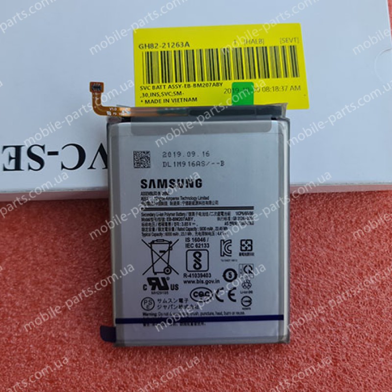 Оригинальный аккумулятор EB-BM207ABY 6000 мАч для Samsung SM-M307 Galaxy M30s, SM-M207 Galaxy M20s, SM-M315 SM-M215