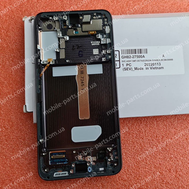 Дисплей 6.6", Dynamic AMOLED 2X в зборі з рамкою і бічними клавішами для Samsung SM-S906 Galaxy S22 Plus Phantom Black оригінал