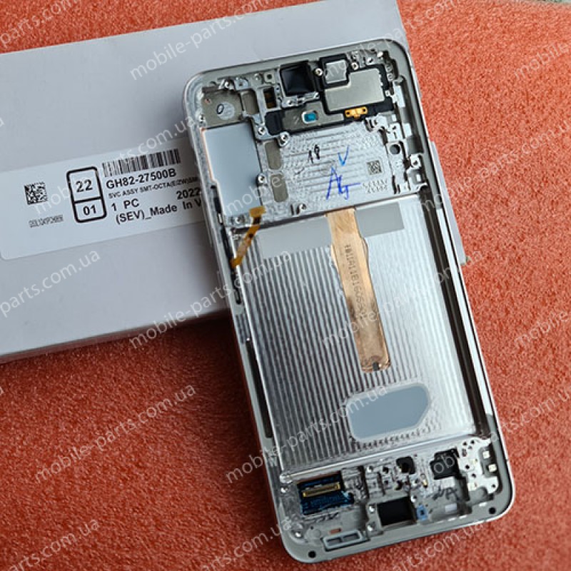 Дисплей 6.6", Dynamic AMOLED 2X в зборі з рамкою і бічними клавішами для Samsung SM-S906 Galaxy S22 Plus Phantom White оригінал