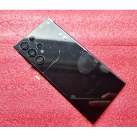 Задня скляна кришка в зборі з лінзами камер для Samsung SM-S908 Galaxy S22 Ultra Black оригінал