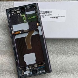 Дисплей Dynamic AMOLED 2X в зборі з рамкою та боковими клавішами для Samsung SM-S908 Galaxy S22 Ultra Black оригінал (сервісний)