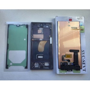 Дисплей 6.8" Dynamic AMOLED 2X в зборі з сканером відбитку (без рамки) для Samsung SM-S918 Galaxy S23 Ultra 5G оригінал сервіс + рамка