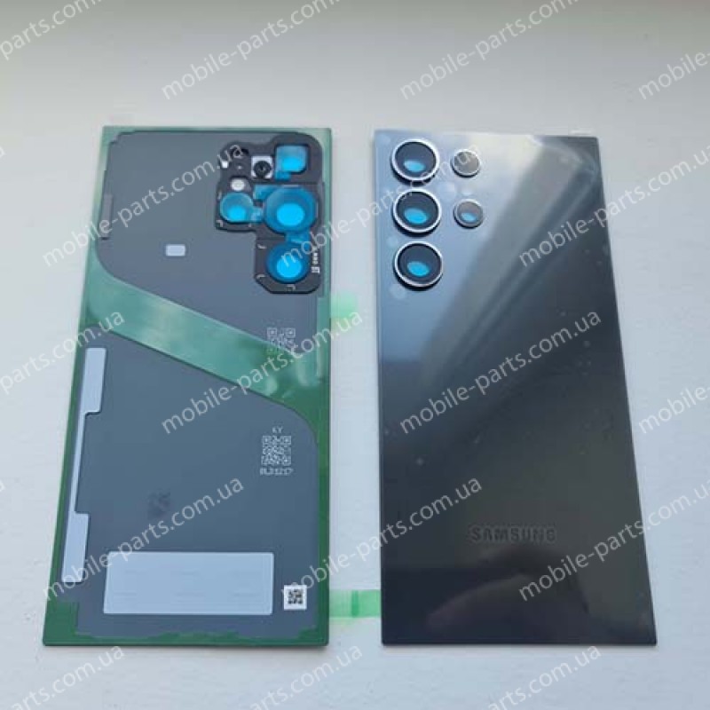 Задня скляна кришка в зборі зі склом камери та скотчем для Samsung SM-S928 Galaxy S24 Ultra Titanium Black оригінал