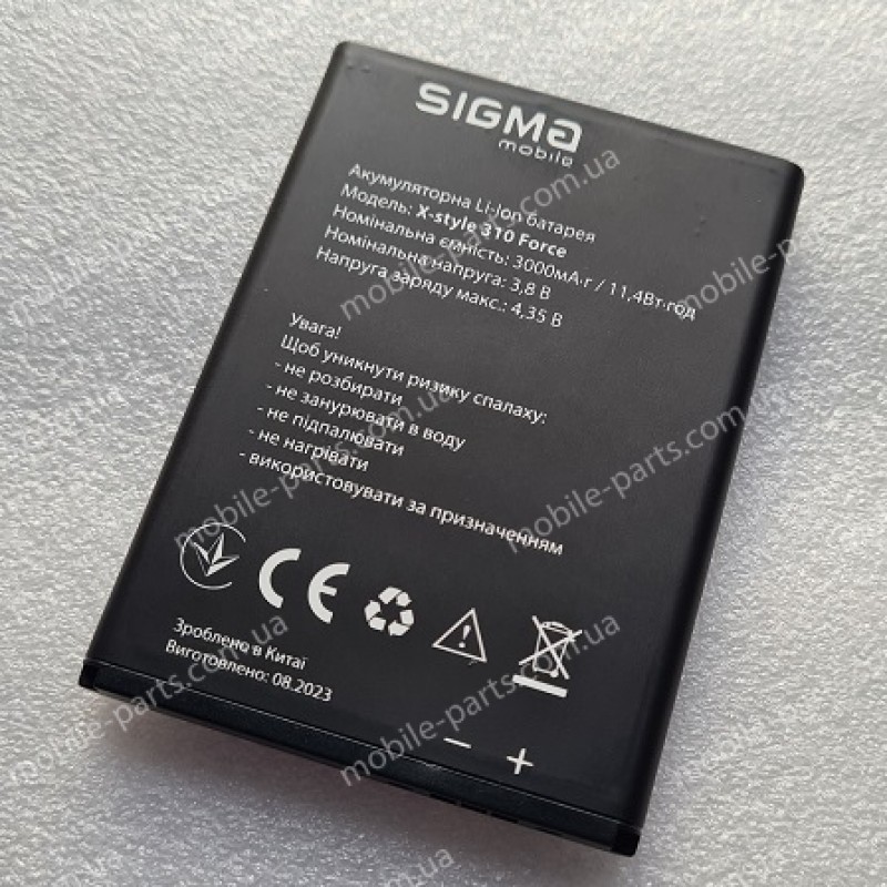Оригінальний Li-ion акумулятор 3000 мАг для Sigma X-style 310 Force