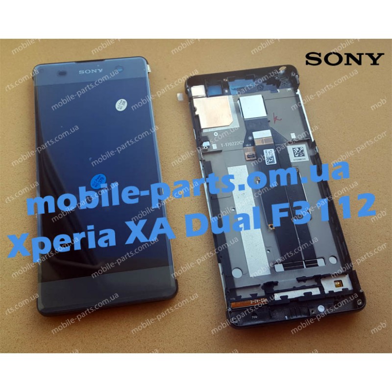 Дисплей в сборе с передней панелью и сенсором для Sony Xperia XA Dual F3112 Black оригинал