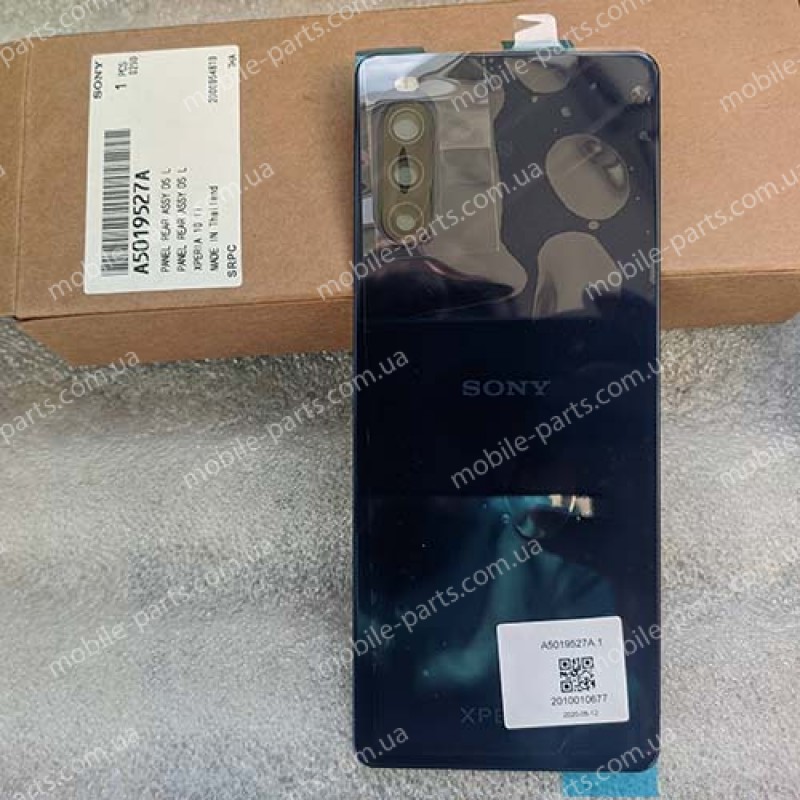 Задняя крышка в сборе со стеклом камеры и адгезивом (скотчем) для Sony XQ-AU52 Xperia 10 II (Dual SIM) Blue
