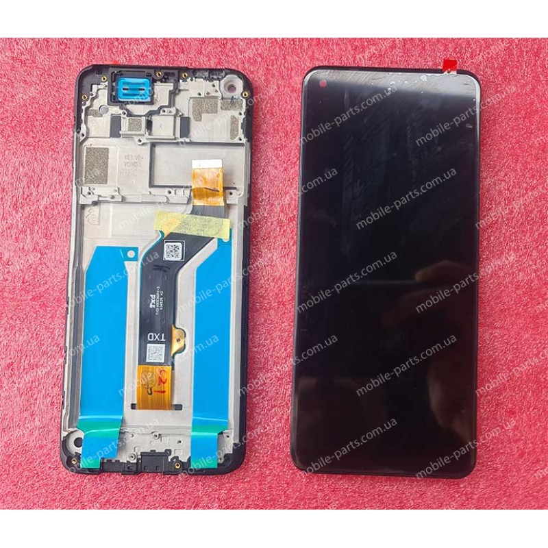 Оригінальний IPS дисплей в зборі зі сенсором та рамкою для Tecno Spark 6 KE7 (сервісний)