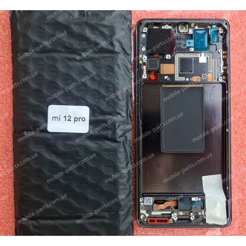 Дисплей LTPO AMOLED в зборі зі сенсором та рамкою для Xiaomi 12 Pro 2201122C Black оригінал сервіс