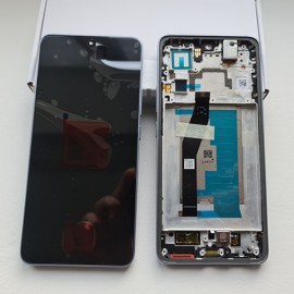 Дисплей AMOLED в зборі з рамкою, розмовним динаміком та вібро для Xiaomi 14T 2406APNFAG Blue service