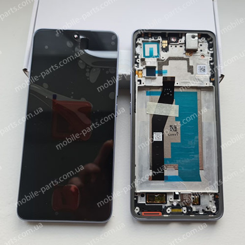 Дисплей AMOLED в зборі з рамкою, розмовним динаміком та вібро для Xiaomi 14T 2406APNFAG Blue service