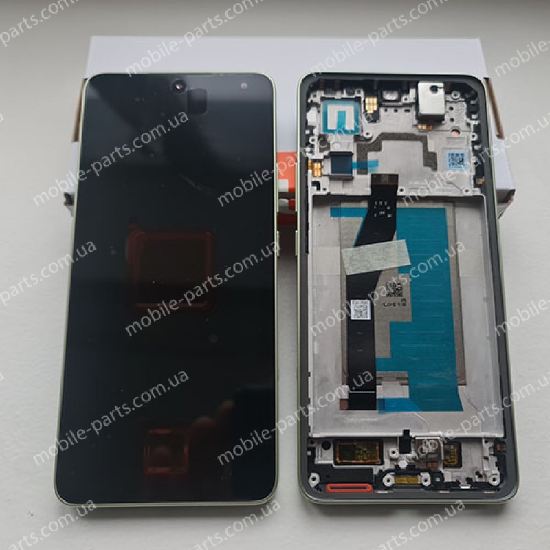 Дисплей AMOLED в зборі з рамкою, розмовним динаміком та вібро для Xiaomi 14T 2406APNFAG Green service