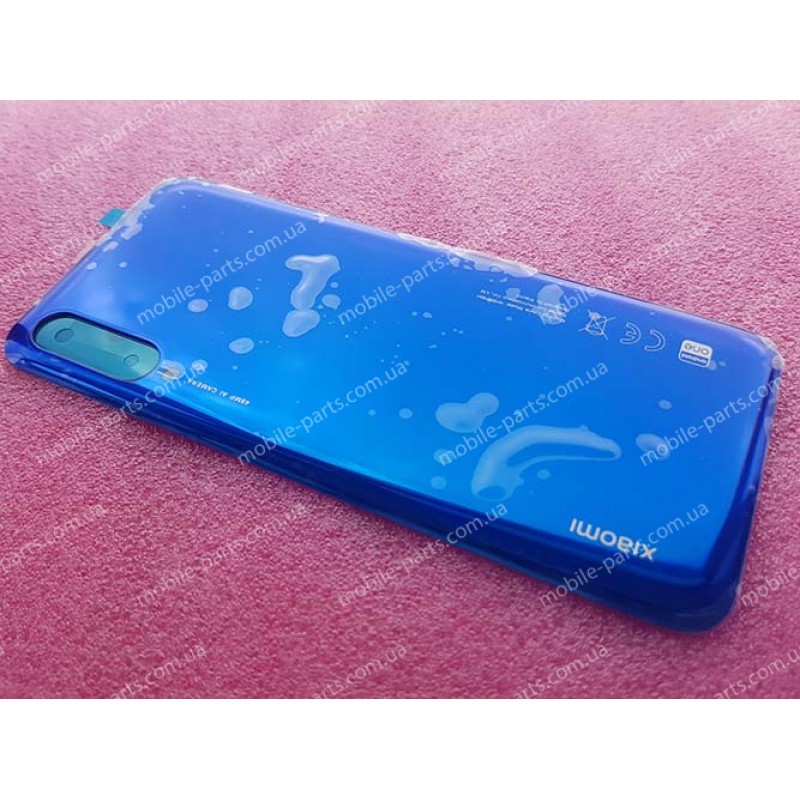 Оригинальная стеклянная крышка с клеевым основанием для Xiaomi Mi A3 Blue