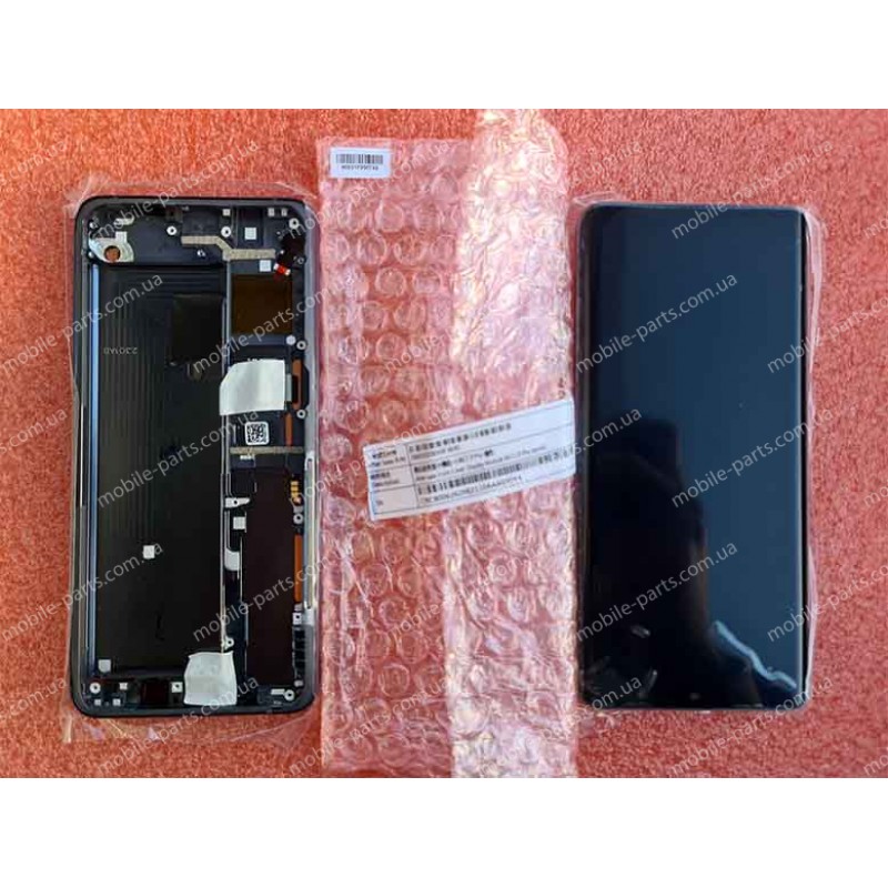 Оригинальный дисплей AMOLED в сборе с металлической рамкой и боковыми кнопками для Xiaomi Mi Note 10, Mi Note 10 Pro Midnight Black (сервисный)