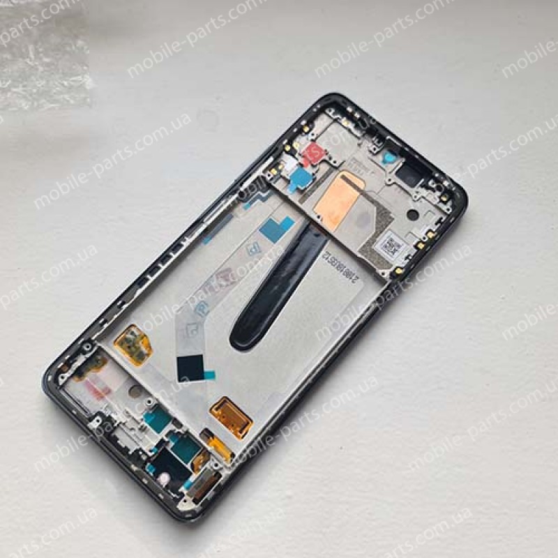 Дисплей AMOLED в сборе с сенсором, боковыми кнопками, динамиком и рамкой для Xiaomi Poco F3 M2012K11AG, K40 Black (OEM)