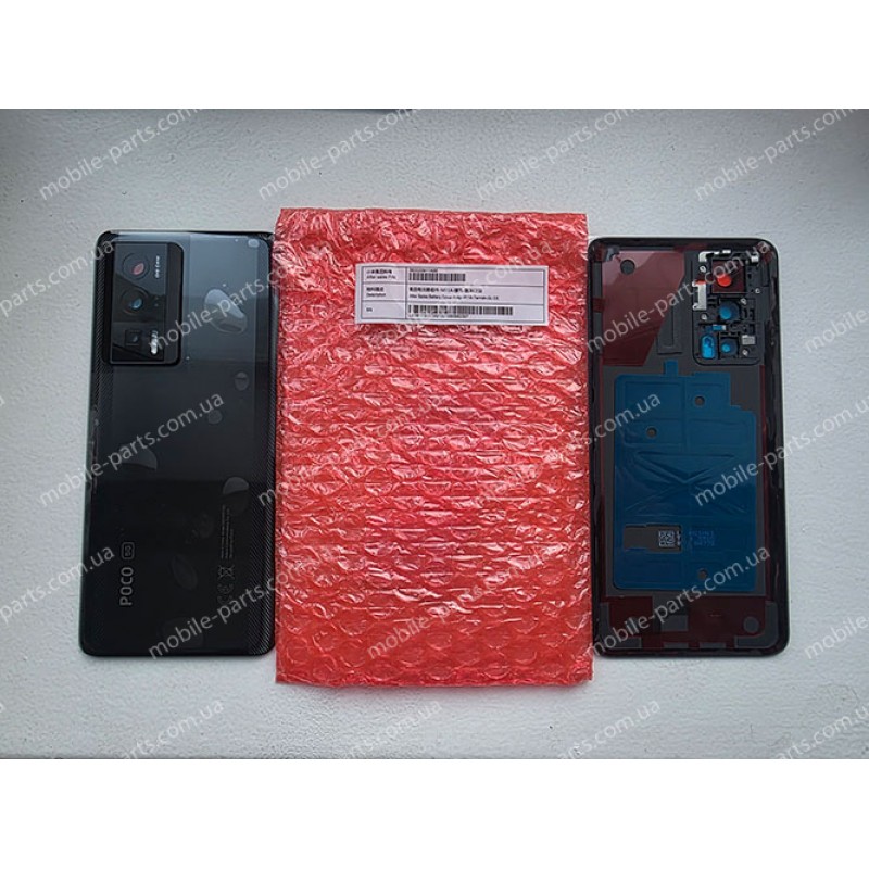 Оригінальна скляна задня кришка в зборі з лінзою камери для Xiaomi Poco F5 Pro 23013PC75G Black (сервісна!)