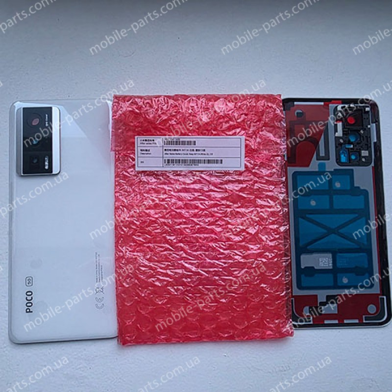 Оригінальна скляна задня кришка в зборі з лінзою камери для Xiaomi Poco F5 Pro 23013PC75G White (сервісна!)