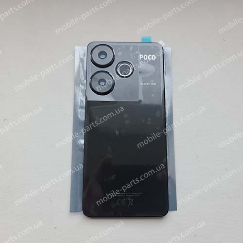 Оригінальна кришка зі склом камери для Xiaomi Poco F6 24069PC21G Black (сервісна!)