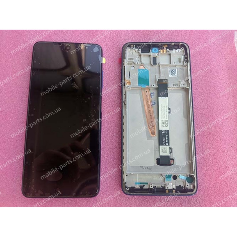 Дисплей IPS в сборе с сенсором, рамкой и боковыми кнопками для Xiaomi Poco X3 NFC Shadow Gray 