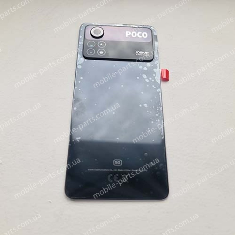 Оригінальна скляна кришка в зборі з лінзою камери для Xiaomi Poco X4 Pro 5G 2201116PG Laser Black (сервісна!)