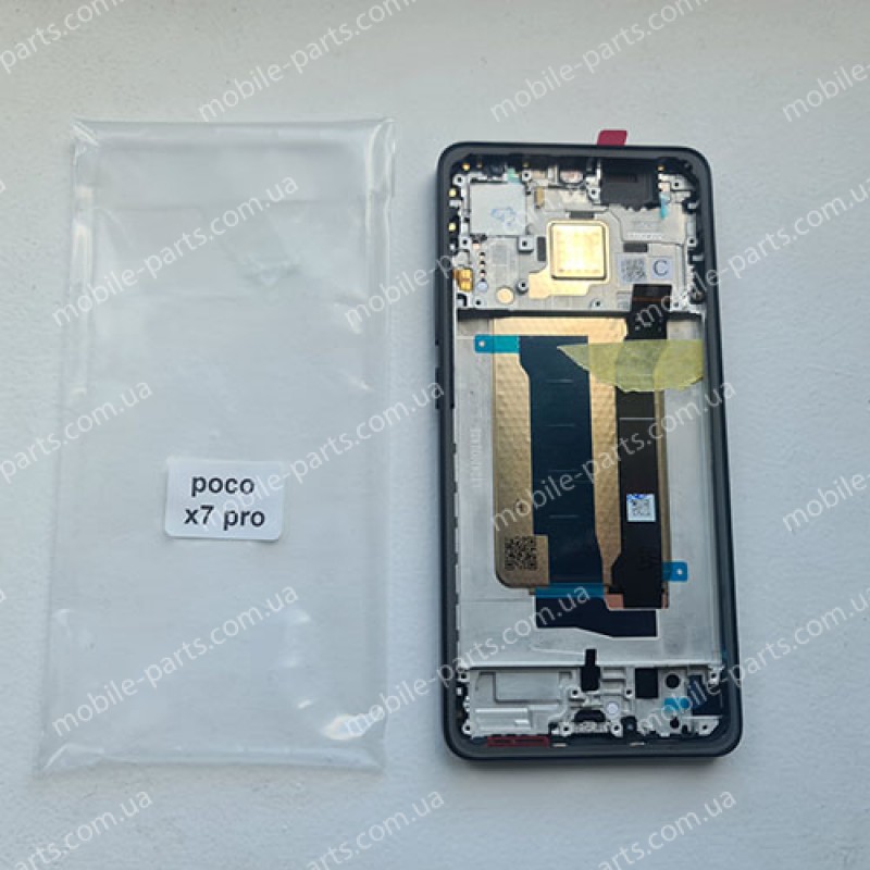 Дисплей AMOLED 120 Гц в зборі з рамкой та розмовний динаміком для Xiaomi Poco X7 Pro 2412DPC0AG Black оригінал (OEM)
