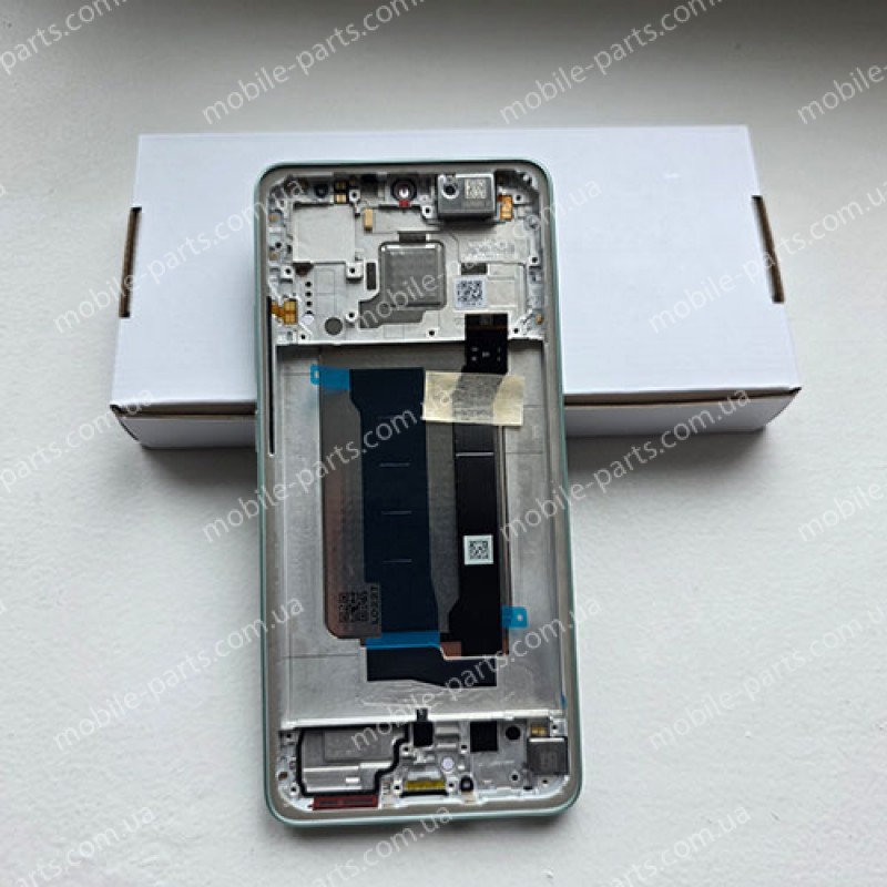 Дисплей AMOLED 120 Гц в зборі з рамкой та розмовний динаміком для Xiaomi Poco X7 Pro 2412DPC0AG Green оригінал service pack