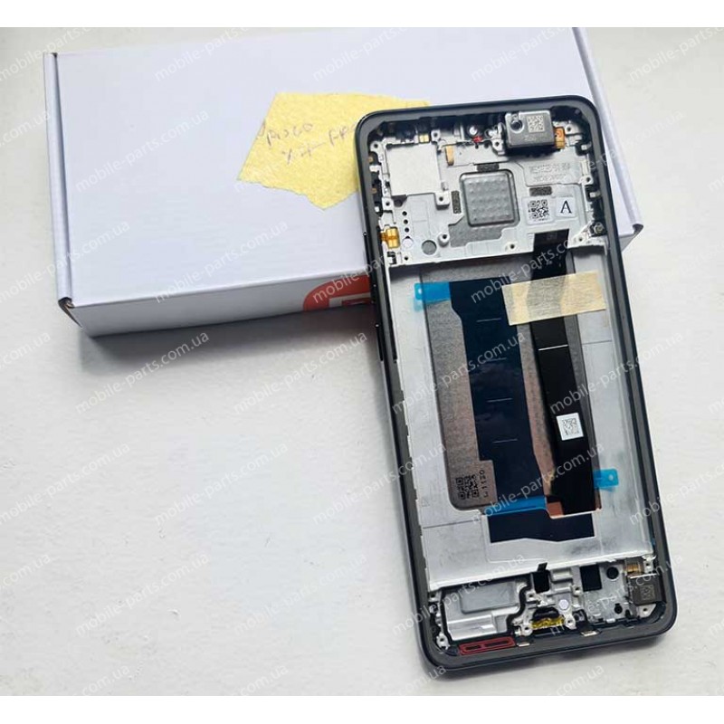 Дисплей AMOLED 120 Гц в зборі з рамкой та розмовний динаміком для Xiaomi Poco X7 Pro 2412DPC0AG Black оригінал service pack