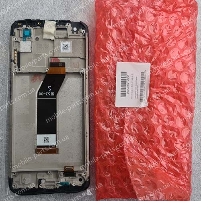 Дисплей IPS в зборі с сенсором, рамкою та шлейфом бокових кнопок для Xiaomi Redmi 10 2022 22011119UY оригінал (сервісний)