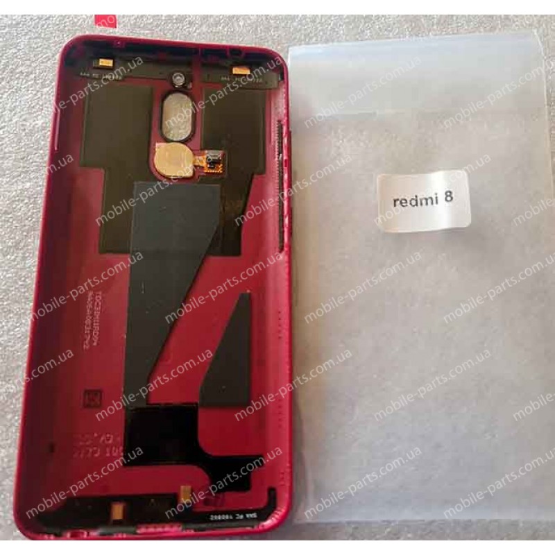 Задняя пластиковая крышка в сборе со сканером отпечатка для Xiaomi Redmi 8 Red оригинал