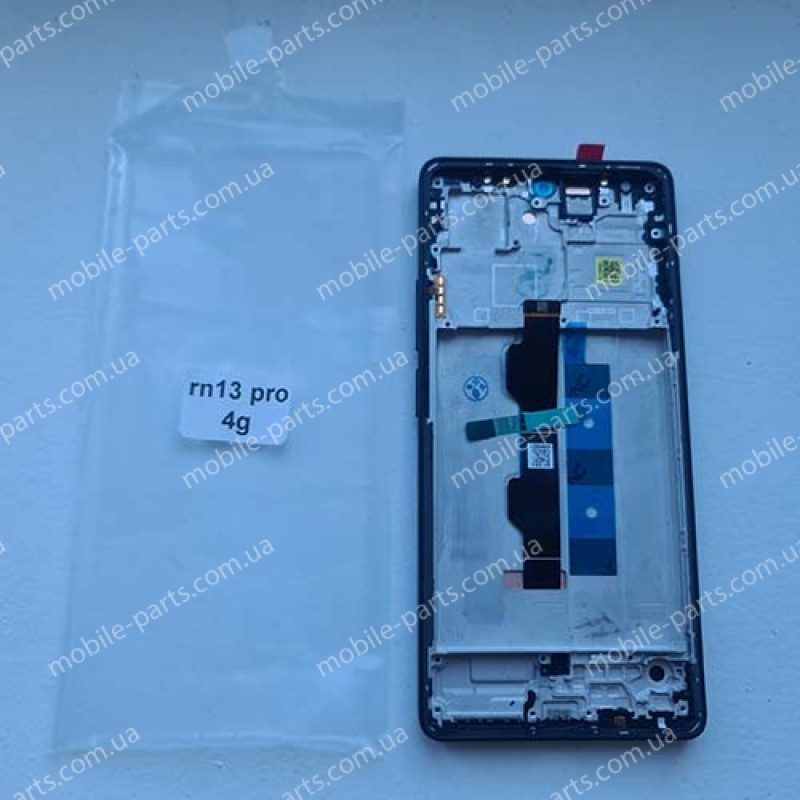 Дисплей AMOLED в зборі з рамкою для Xiaomi Redmi Note 13 Pro 4G Black 23117RA68G оригінал (OEM)