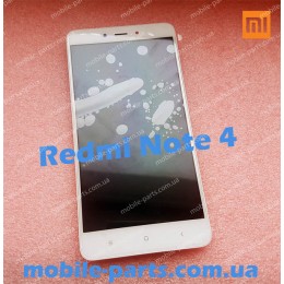 Дисплей в сборе с передней панелью и сенсором для Xiaomi Redmi Note 4 White оригинал